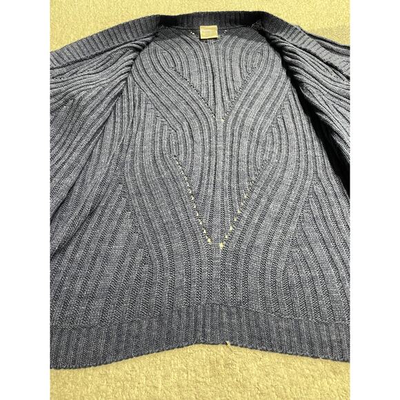 Bedford Fair Open Front Knit Cardigan Sweater Womens Sz XL USA Blue *Tiny Flaw - Picture 6 of 10